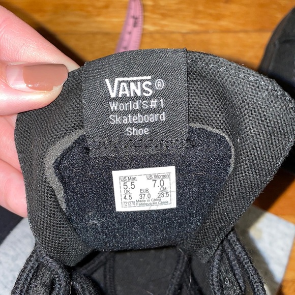 VANS: NEW: black on black canvas sk8 - HI women 7 - Picture 10 of 11